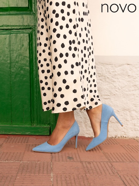 Novo Light Blue Wide Fit Impossible Point Court Shoes (F44023) | R$ 315