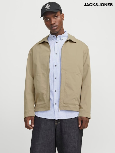 JACK & JONES Cream Zip Up Worker Jacket (F44041) | R$ 395