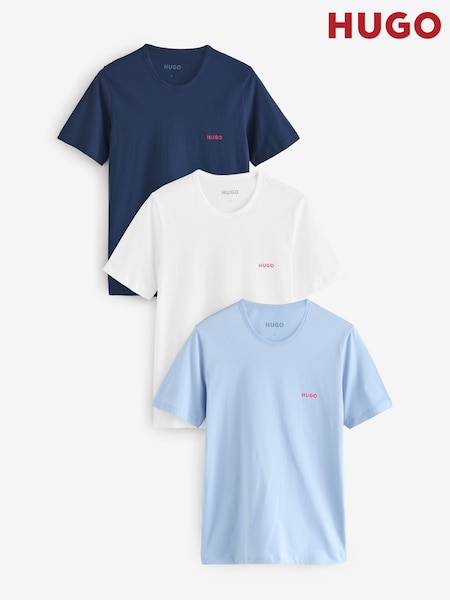 HUGO Blue/White/Navy 100% Cotton T-Shirts 3 Pack (F44053) | LEI 335