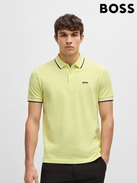 BOSS Yellow Paddy Pro Tipped Collar Polo Shirt (F44056) | €126