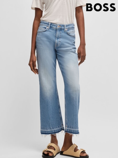 BOSS Blue Light Wash Kick Flare Stretch Denim Jeans (F44060) | €131