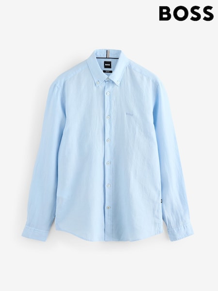 BOSS Light Blue Regular-Fit 100% Linen Shirt (F44062) | €170