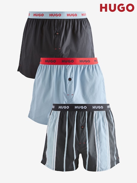 HUGO Blue 100% Cotton Boxers 3 Pack (F44068) | LEI 439