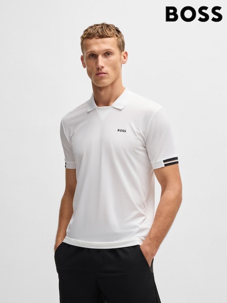 BOSS White Golf Palle Revere Collar Regular-Fit Polo Shirt (F44079) | 5,948 UAH