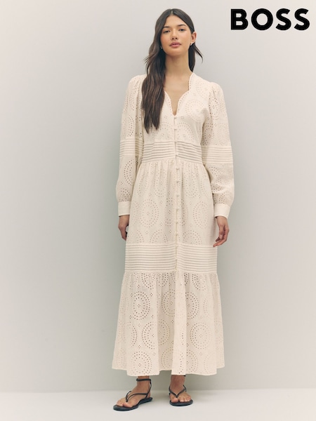 BOSS 100% Cotton Crochet Maxi Dress (F44104) | ‏1,683 د.إ.‏