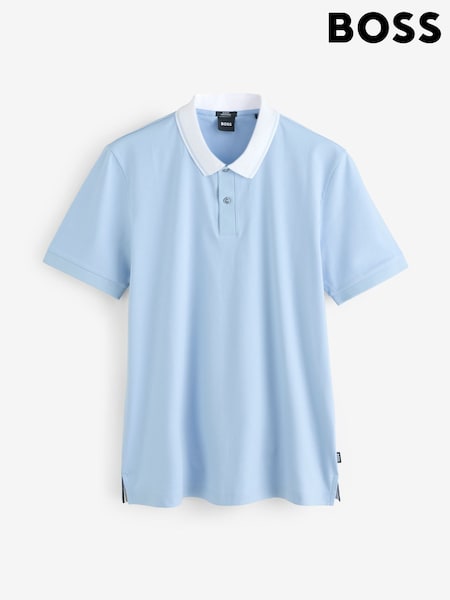 أزرق - BOSS Phillipson Slim-Fit 100% Cotton Polo Shirt (F44113) | ‏346 د.إ.‏
