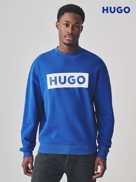 HUGO Blue Chest Logo 100% Cotton Sweat Top (F44161) | R$ 880