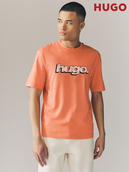 HUGO Orange Graphic Logo 100% Cotton T-Shirt (F44202) | €56