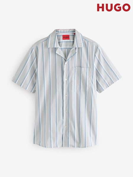 HUGO Grey Relaxed Fit Ellino 100% Cotton Shirt (F44207) | ₪448