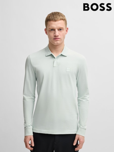 Синій - Сорочка поло з довгим рукавом Boss Paaserby (F44225) | 5 347 грн