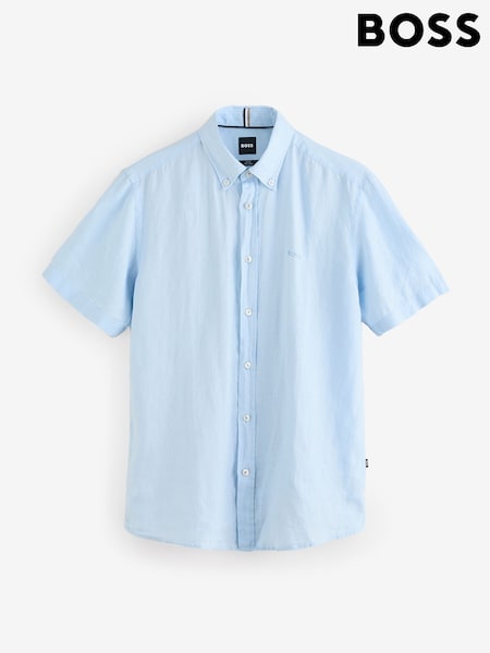 BOSS Blue Slim Fit Roan 100% Linen Shirt (F44259) | €142
