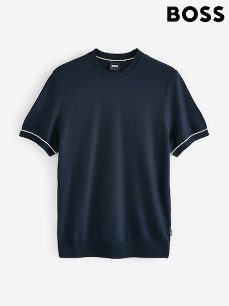 Azul - BOSS Regular Fit Crew Neck T-Shirt (F44281) | 92 €