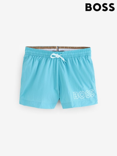 BOSS Blue Mooneye Logo Swim Shorts (F44291) | SGD 114