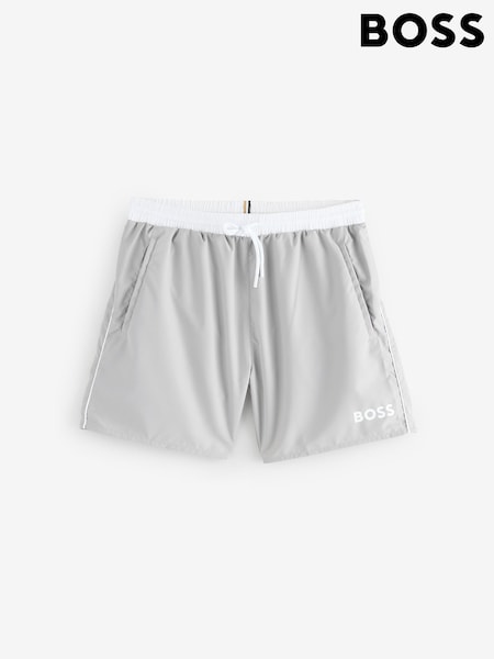 BOSS Grey Mooneye Logo Swim Shorts (F44302) | €69