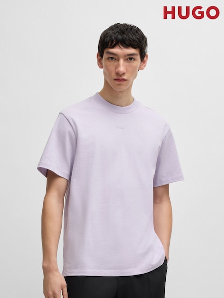 HUGO Purple Relaxed-Fit 100% Cotton T-Shirt (F44315) | R$ 445