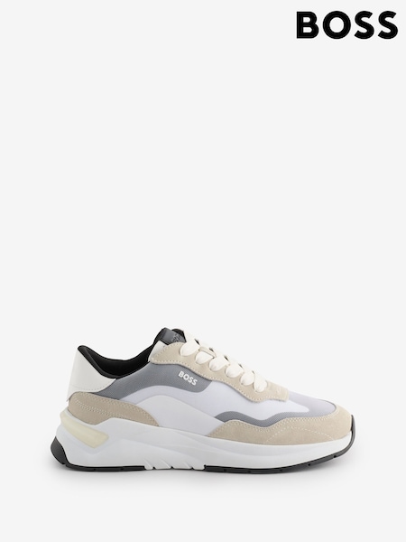 BOSS White Skylar Running Contrast Trainers (F44324) | ₪1,170