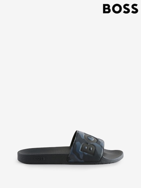 BOSS Grey Logo Sliders (F44325) | INR 7,525