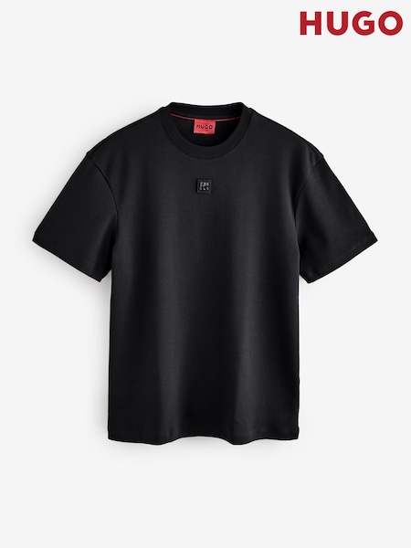 HUGO Black Metal Stack 100% Cotton T-Shirt (F44327) | 391 QAR