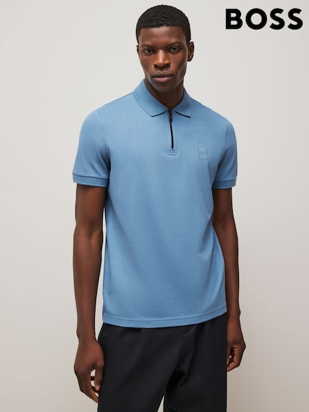 BOSS Slim-Fit Zip Neck Polo Shirt (F44339) | 66 €