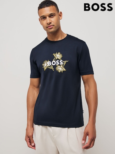 BOSS Blue Regular Fit Thompson Logo T-Shirt (F44348) | €81