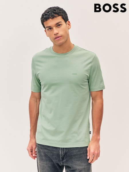 Verde - BOSS Regular Fit Thompson Logo Print Cotton T-Shirt (F44352) | 48 €
