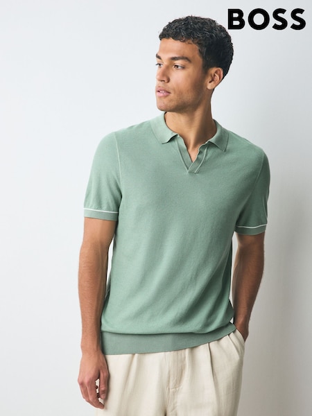 Verde - BOSS Trophy Neck Polo Shirt (F44353) | 225 €