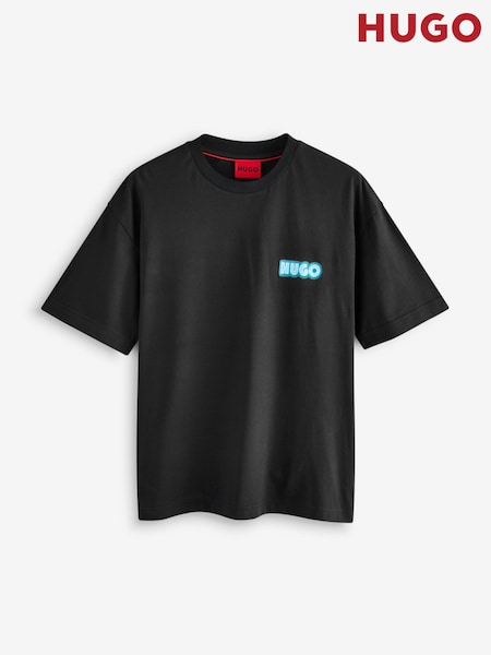 HUGO Black Hugowood Back Graphic 100% Cotton T-Shirt (F44395) | ₪297