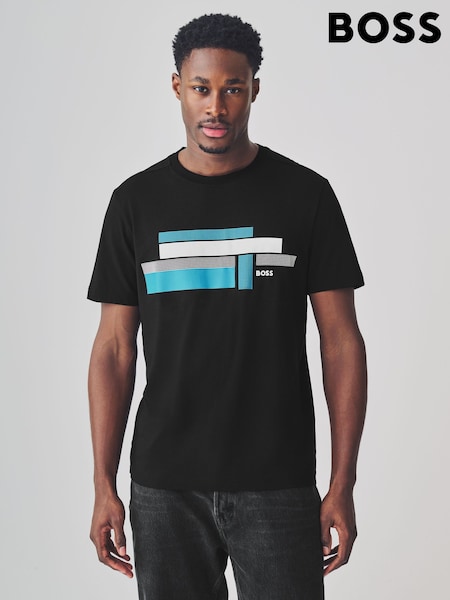 črna - BOSS Relaxed Fit Graphic T-Shirt (F44398) | € 91