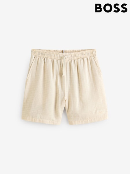 BOSS Cream Logo Swim Shorts (F44420) | SGD 184