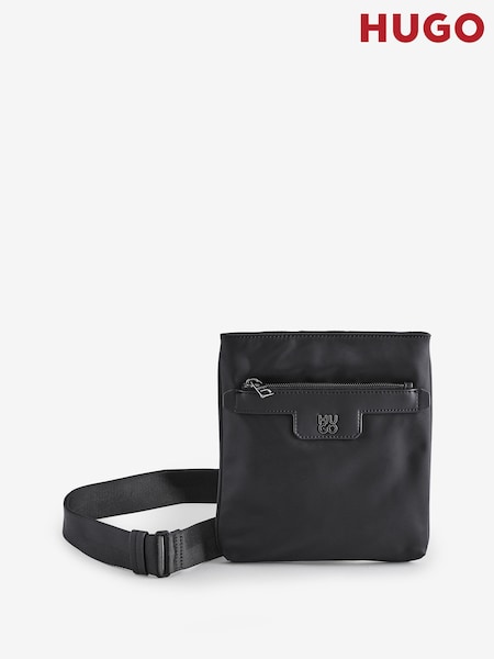 HUGO Black Stacked Logo Envelope Bag (F44465) | ₪498