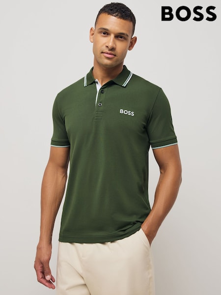 BOSS Green Paddy Pro Tipped Collar Polo Shirt (F44475) | €142
