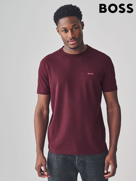 BOSS Burgundy Regular Fit Logo T-Shirt (F44479) | €60