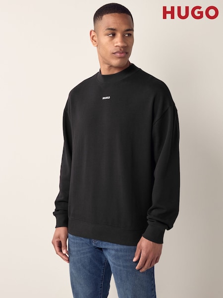 Чорний - HUGO HUGO Relaxed Fit 100% Cotton круглий виріз (F44482) | 5 347 грн