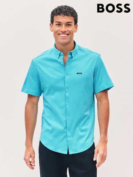 BOSS Blue Regular Fit Short Sleeve 100% Cotton Shirt (F44484) | R$ 980