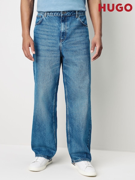 HUGO Blue Straight Leg Stretch Denim 100% Cotton Jeans (F44490) | €131