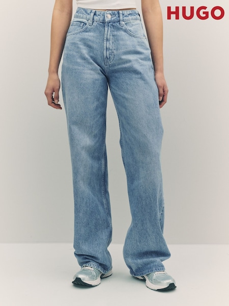 HUGO Blue Straight Leg Stretch Denim 100% Cotton Jeans (F44498) | €171