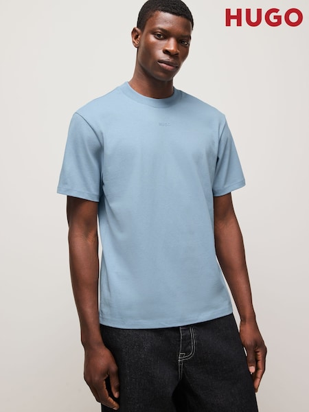 HUGO Blue Relaxed-Fit 100% Cotton T-Shirt (F44500) | 223 QAR
