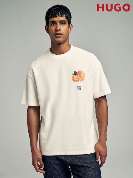 HUGO Natural Orange Logo 100% Cotton T-Shirt (F44503) | €98