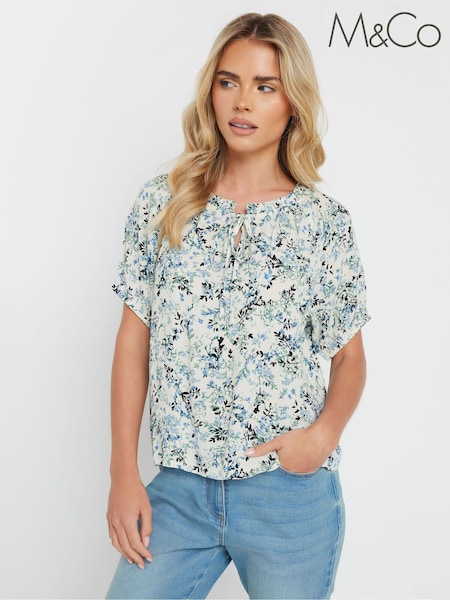 M&Co Petite Short Sleeve Boho Print Top (F44570) | 209 LEI