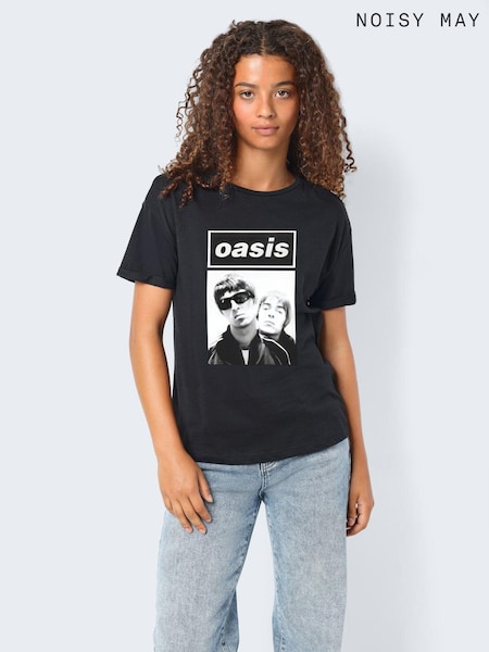 NOISY MAY Black Regular Fit Oasis Band T-Shirt (F44733) | €34