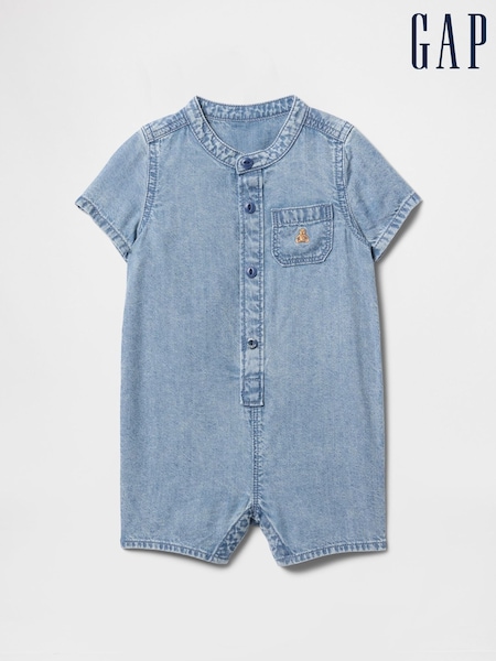 Gap Blue Denim Short One-Piece (Newborn-24mths) (F44866) | €19.50