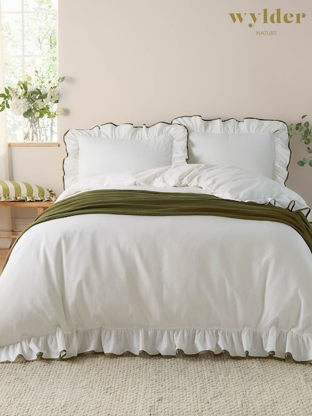 Wylder Olive Blousey Cotton Ruffle Duvet Set (F44941) | ₪181 - ₪312