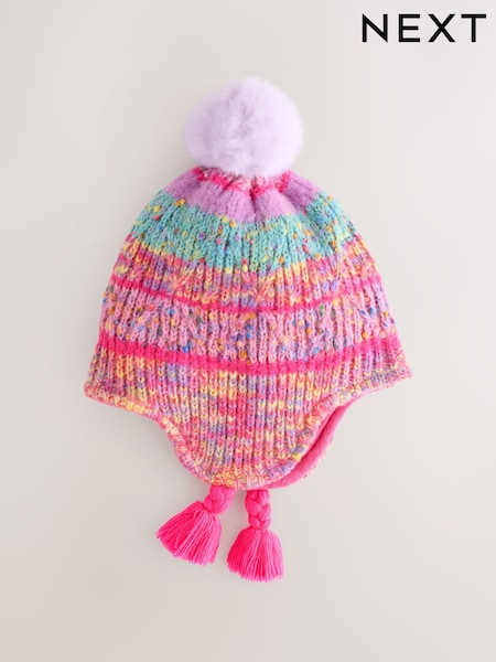 Pink Blue Trapper Hat (3mths-13yrs) (F44966) | 45 QAR - 49 QAR