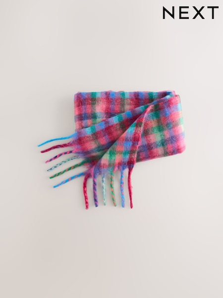 Pink Purple Check Brushed Scarf (3-16yrs) (F45022) | €11 - €12