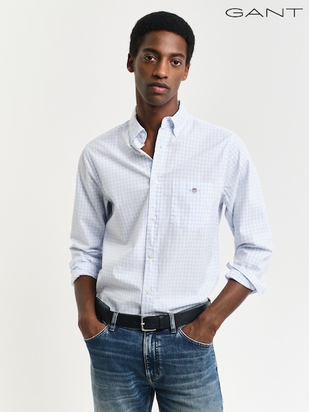 GANT Blue Regular-Fit Classic Poplin Gingham Shirt (F45037) | 600 zł