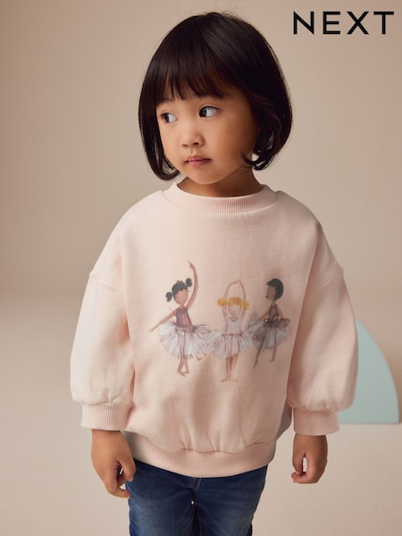 Pink Ballerina Crew Neck Sweatshirt (3mths-7yrs) (F45062) | €14 - €17