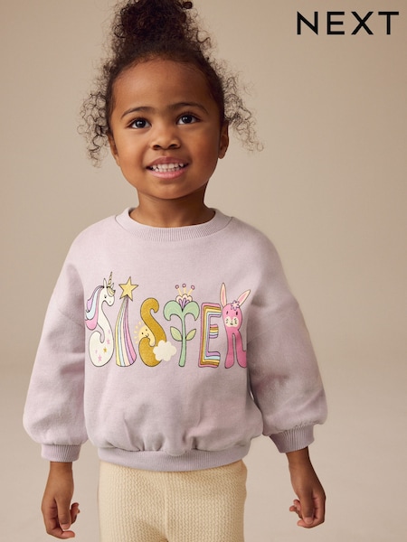 Lilac Sister Crew Neck Sweatshirt (3mths-7yrs) (F45063) | €9 - €11
