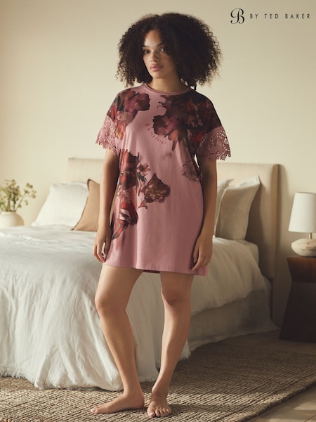 B by Ted Baker Pink Floral Print Night T-Shirt (F45106) | €50.50
