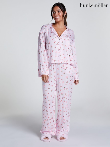 Hunkemoller Pink Satin Wide Leg Pyjama Bottoms (F45139) | €36