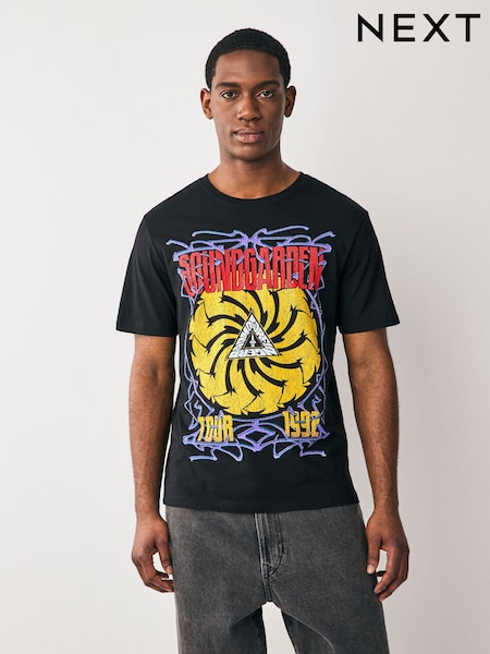 Black Soundgarden Regular Fit Band Graphic Print T-Shirt (F45145) | € 37